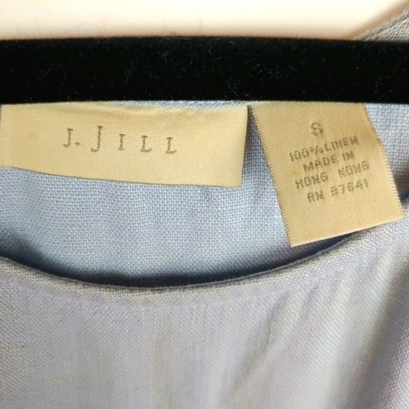 J.Jill Light Blue Linen Summer Dress w/ Pockets - Picture 4 of 6